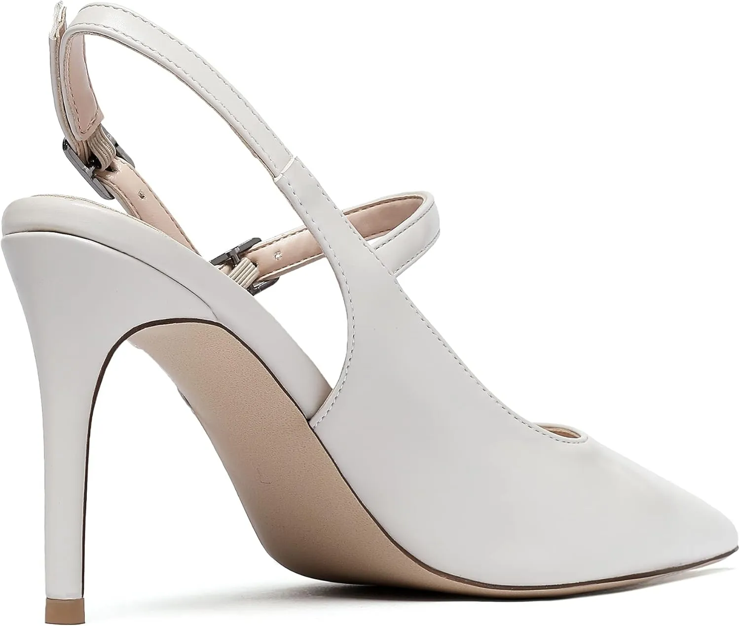Mettesally Women's Slingback Pumps Stiletto High Heels Closed Pointed Toe Heel Ankle Strap Heeled Sandals Party Office Shoes 3 Inch