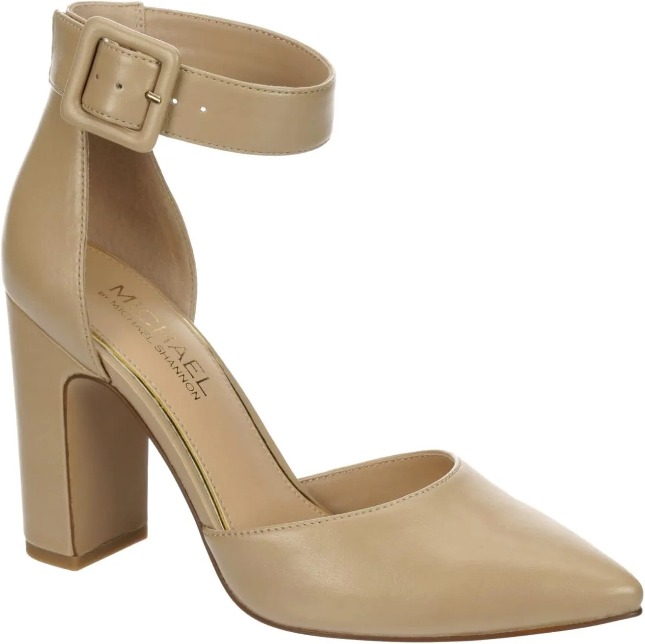 Michael By Michael Shannon Rosalie - Women's Closed Pointed Toe Block High Heel Ankle Strap Dress Sandals