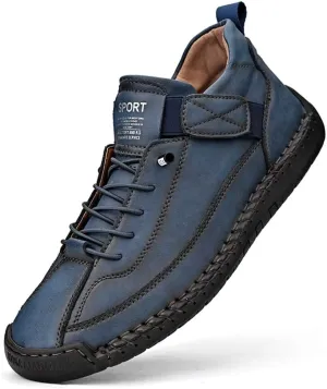 mitvr Mens Casual Leather Shoes Ankle Chukka Boots Slip On Mid top Walking Driving Loafer Shoes