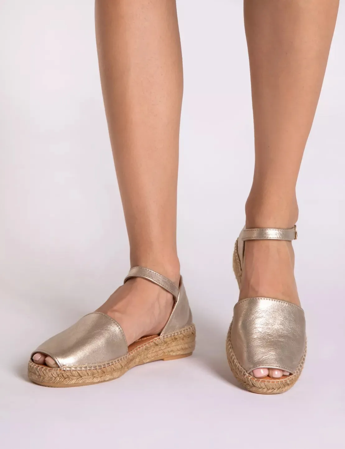 Montserrat Metallic Leather Espadrille
