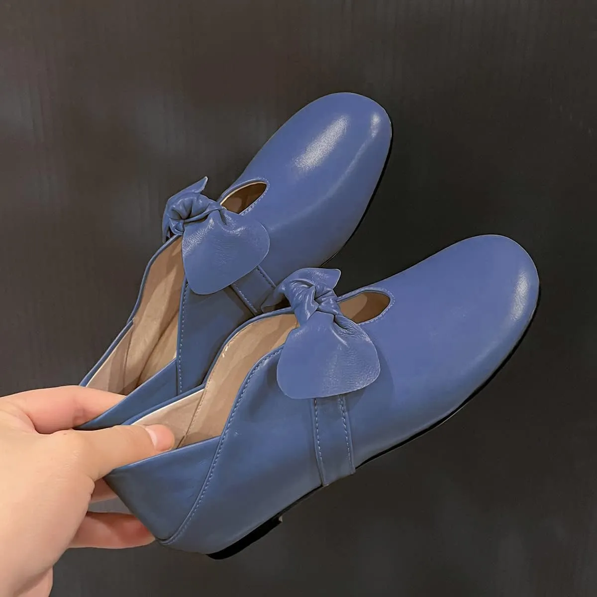MOOMMO Women Comfortable Bow Flat Loafers Square Closed Toe Slip On Penny Loafers Cutout Flat Heel Dress Loafer Flats Bowknot Office Ladies Girls Casual Club Church Driving Flats Cute Summer 4-13 M US