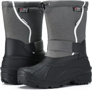 MORENDL Men's Snow Boots for Winter Waterproof Cold-Weather Non-slip Insulation Hiking Shoes with Warmth Removable Liner and Reflective Piping for Visibility