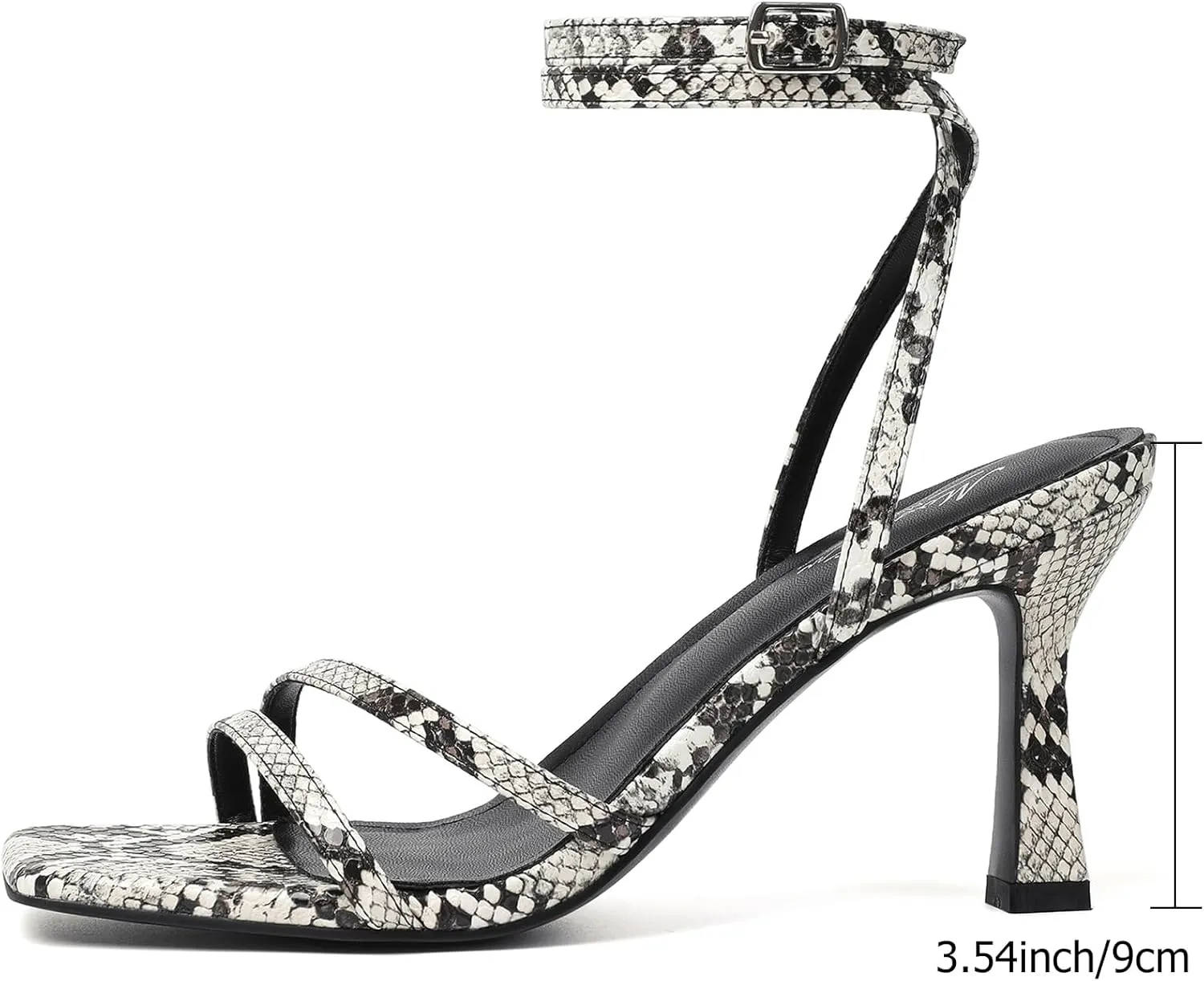 Mostrin Womens Sandals Strappy Heels for Women Ankle Strap Lace Up Heels Square Open Toe Heels Tie Up Stiletto High Heeled Sandals for Prom, Party, Daily Wear