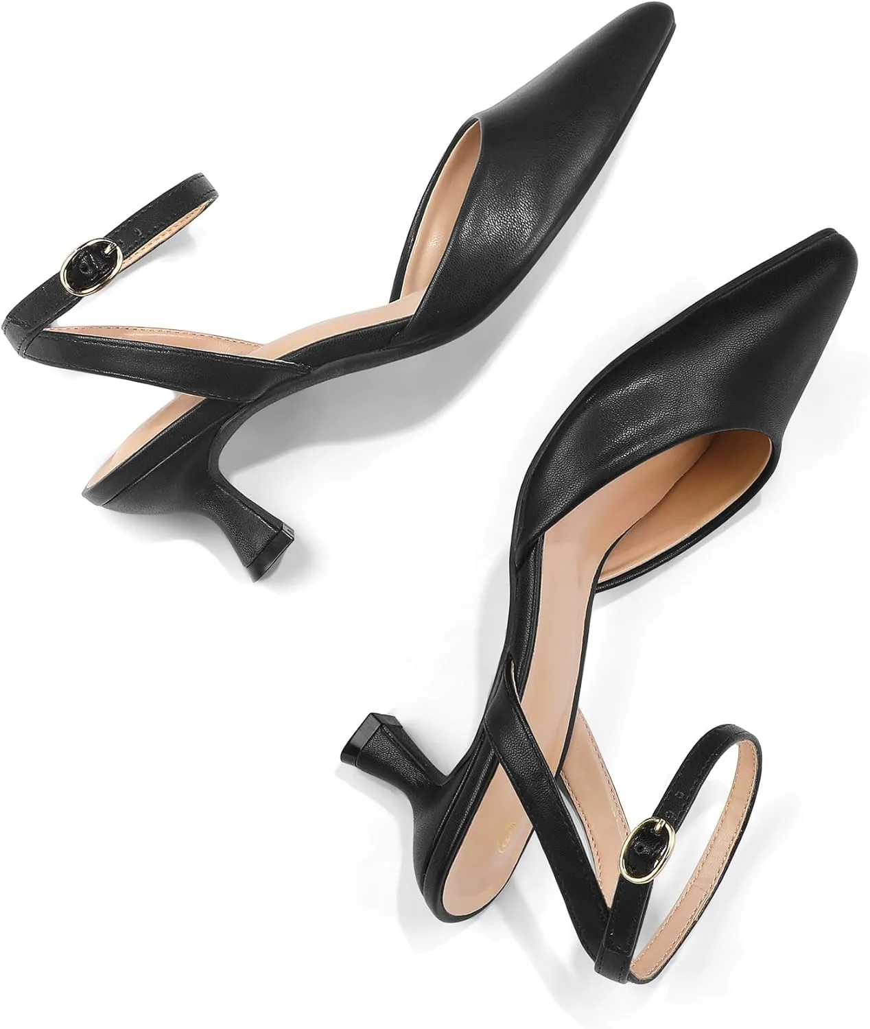 mysoft Women's Pumps Shoes Ankle Strap 2 Inch Kitten Heels Sexy Pointed Toe Wedding Party Dress Sandals