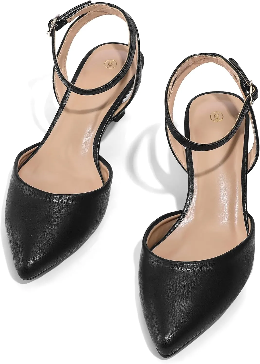 mysoft Women's Pumps Shoes Ankle Strap 2 Inch Kitten Heels Sexy Pointed Toe Wedding Party Dress Sandals