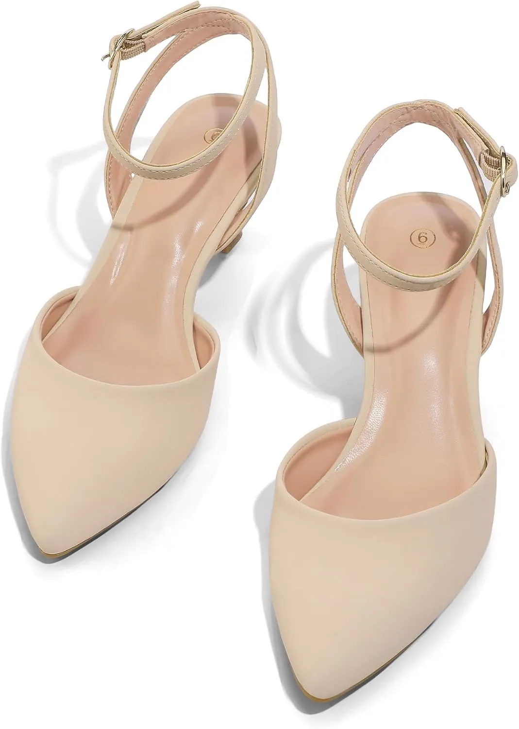 mysoft Women's Pumps Shoes Ankle Strap 2 Inch Kitten Heels Sexy Pointed Toe Wedding Party Dress Sandals