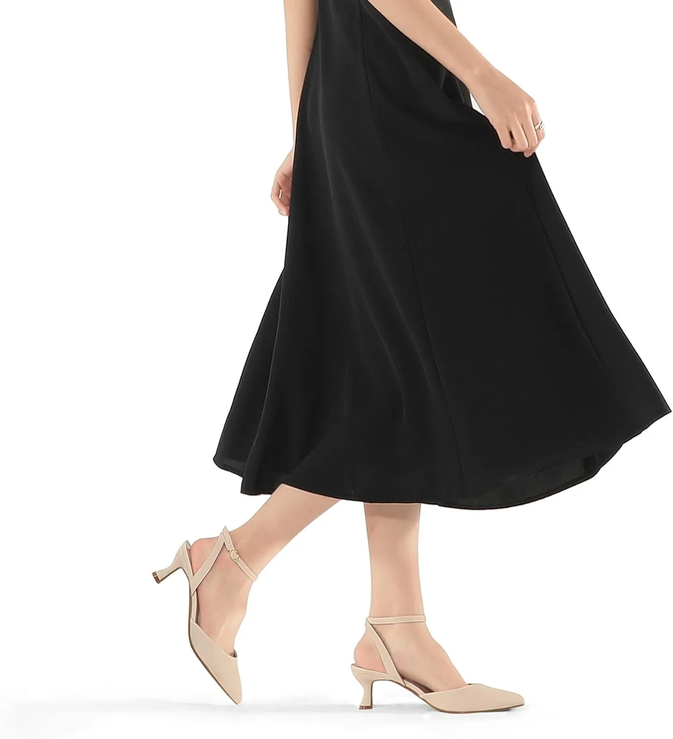 mysoft Women's Pumps Shoes Ankle Strap 2 Inch Kitten Heels Sexy Pointed Toe Wedding Party Dress Sandals