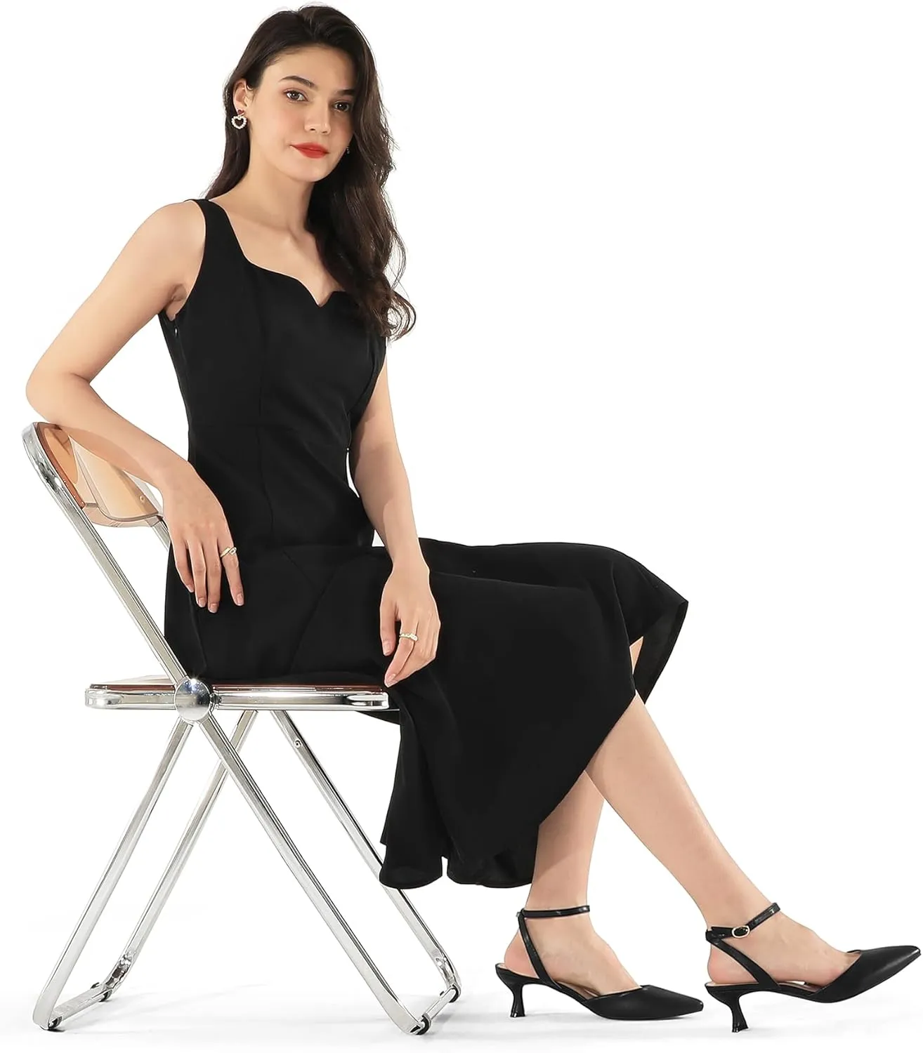 mysoft Women's Pumps Shoes Ankle Strap 2 Inch Kitten Heels Sexy Pointed Toe Wedding Party Dress Sandals