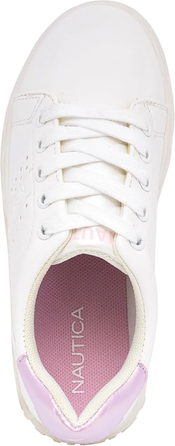 Nautica Girls Fashion Shoe - Lace-Up Low-Top Tennis Sneakers for Big Kids, Little Kids & Toddlers (Regular Heel/Platform Sole)