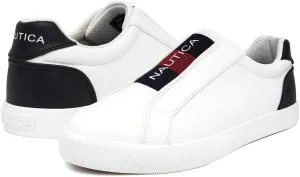 Nautica Women's Slip-On Sneakers – Casual Low-Top Walking Shoes – Comfortable No-Lace Fashion Tennis Style