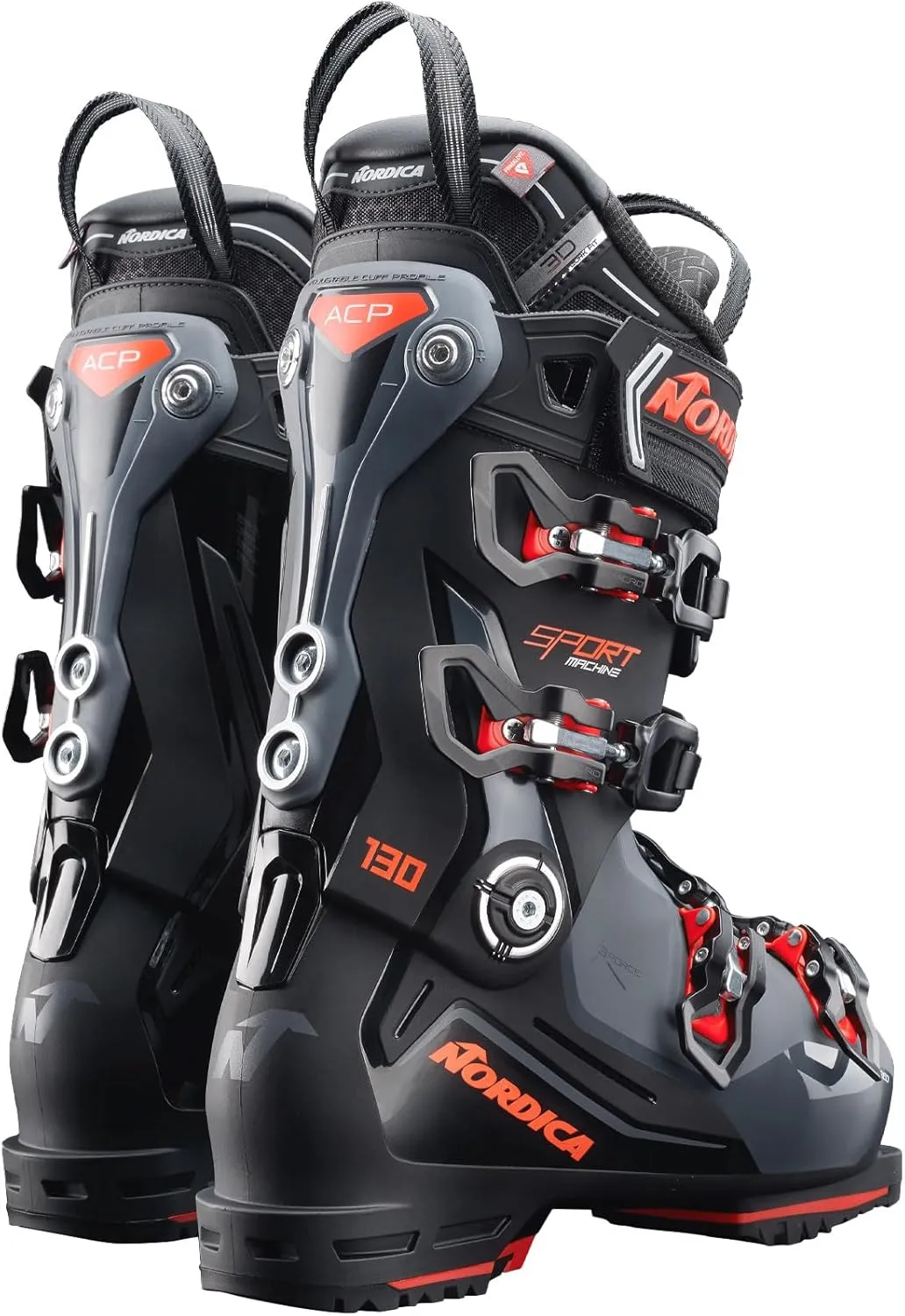 NORDICA Men's Sportmachine 3 130 Ski Boots - High-Performance Custom Fit All-Mountain Ski Boots for High-Volume Feet with Adjustable Cuff Control