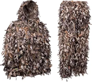 North Mountain Gear Woodland Camo Ghillie Suit 3D Leaf with Zippers and Pockets