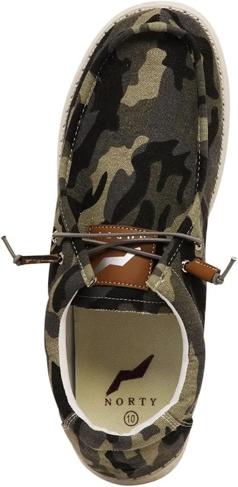 NORTY Men's Grey Low Ankle Chukka Loafers - Casual Shoes for Men - Elastic Lace-Up Loafers