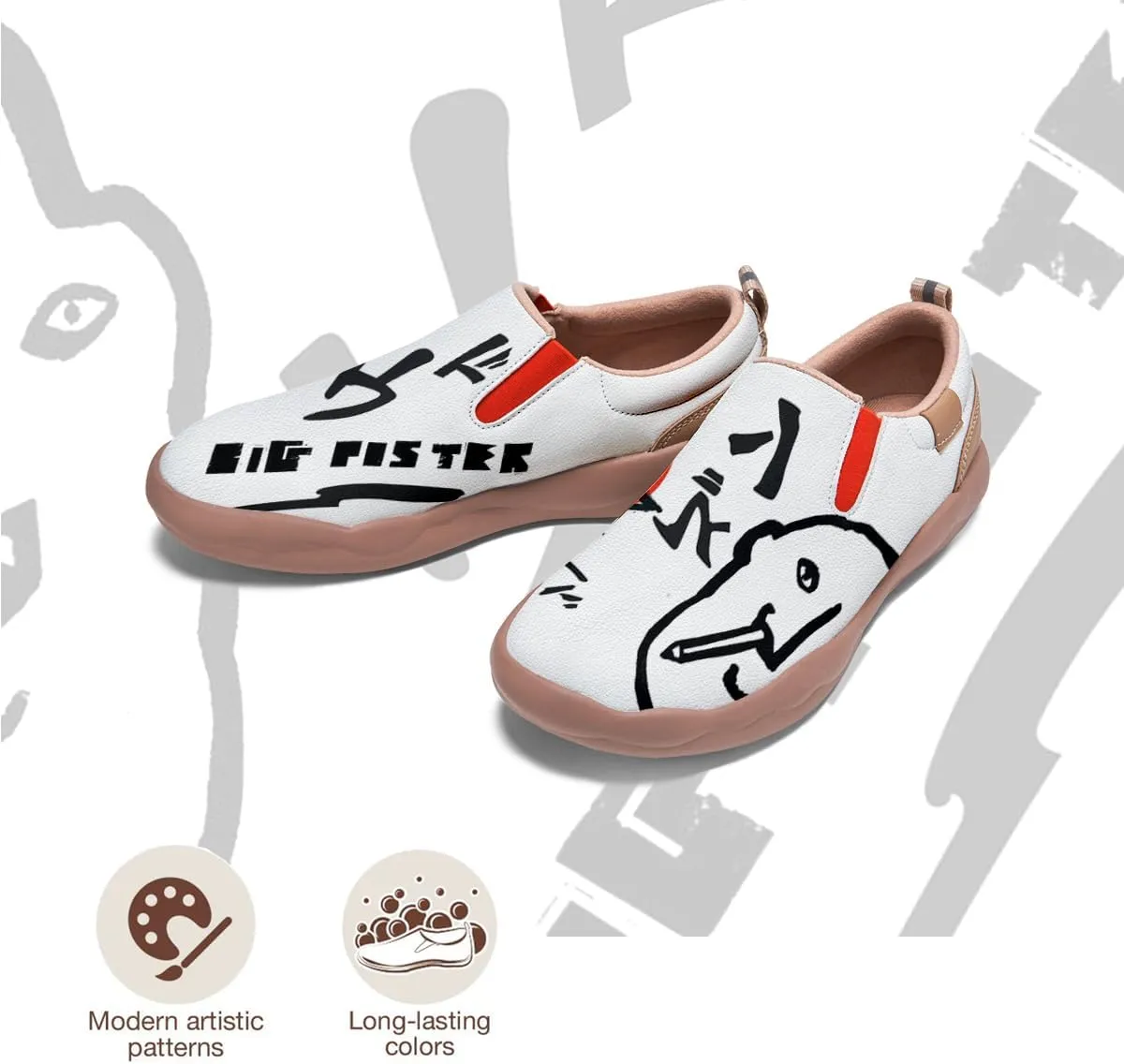 Onehorse Women's Graffiti Painted Shoes Walking Travel Casual Loafers Lightweight Comfort Slip-On Fashion Sneakers