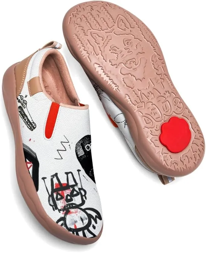 Onehorse Women's Graffiti Painted Shoes Walking Travel Casual Loafers Lightweight Comfort Slip-On Fashion Sneakers