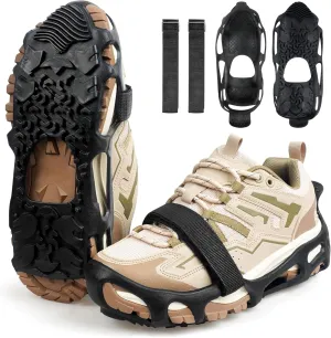 OROOTL Spikeless Ice Cleats for Indoor/Outdoor Spikeless Footwear Traction Device for Men Women Non Slip Ice Cleats Universal Shoes Grippers Job Safety Traction Slip-On