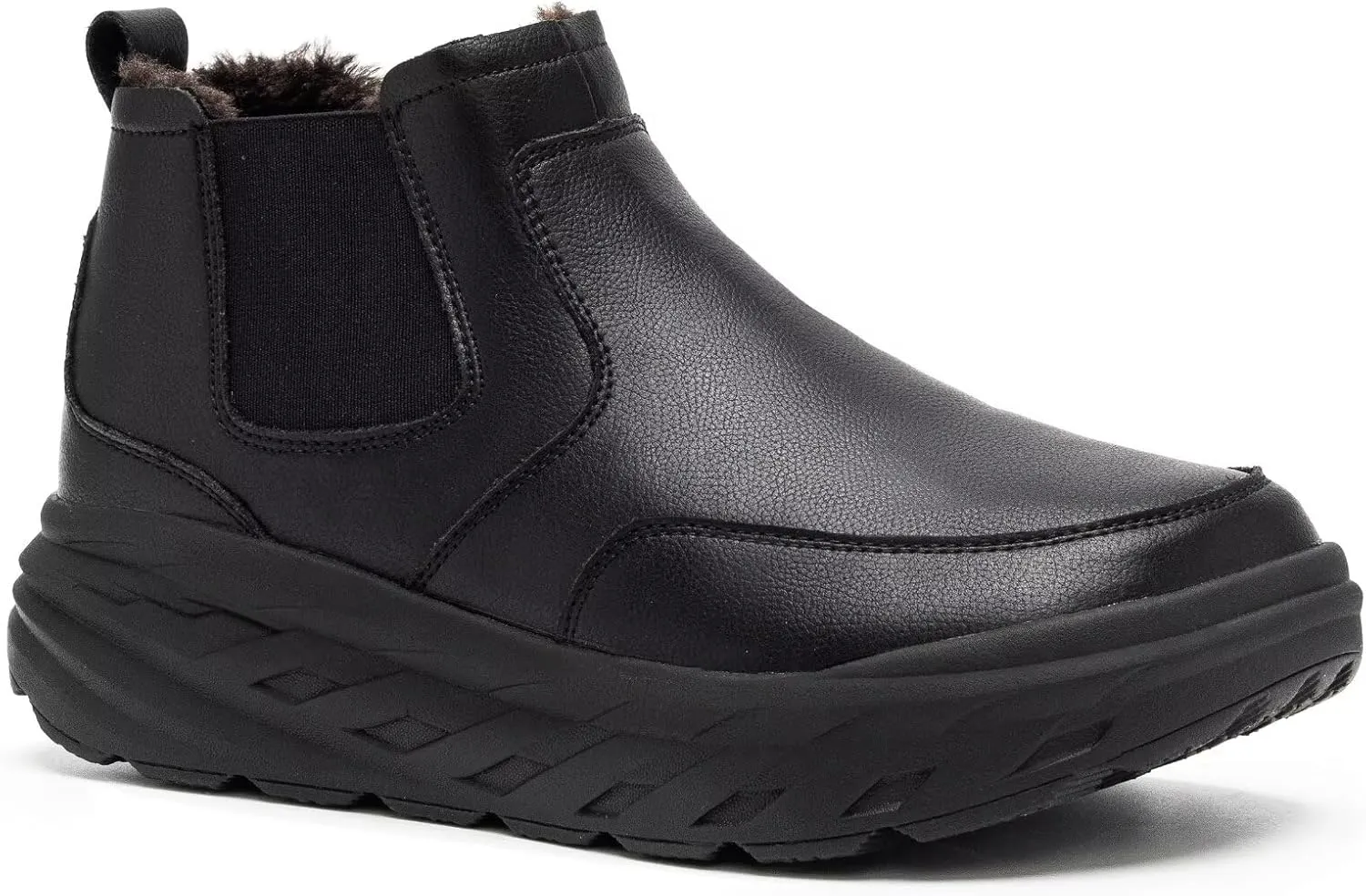 OrthoComfoot Men's Orthopedic Wide Leather Winter Ankle Boots: Comfortable Arch Support Dress Shoes for Diabetic, Casual Plantar Fasciitis Walking Shoes for Foot and Heel Pain Relief