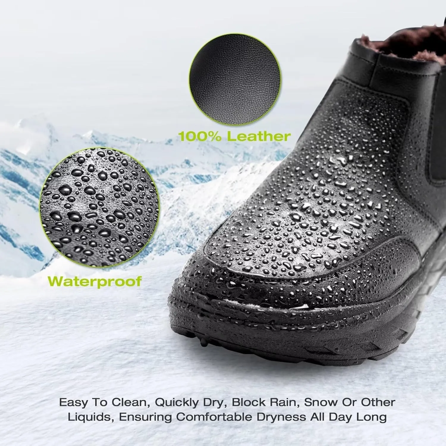 OrthoComfoot Men's Orthopedic Wide Leather Winter Ankle Boots: Comfortable Arch Support Dress Shoes for Diabetic, Casual Plantar Fasciitis Walking Shoes for Foot and Heel Pain Relief