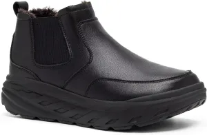 OrthoComfoot Men's Orthopedic Wide Leather Winter Ankle Boots: Comfortable Arch Support Dress Shoes for Diabetic, Casual Plantar Fasciitis Walking Shoes for Foot and Heel Pain Relief