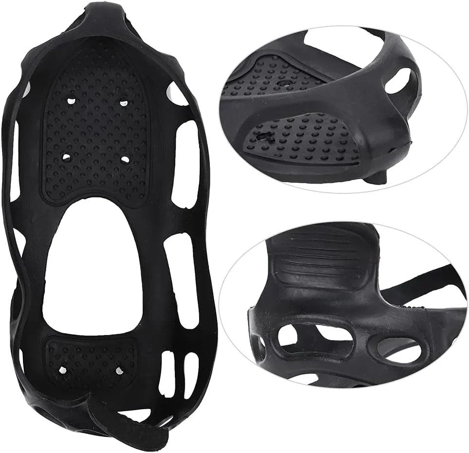 P Universal 24 Teeth Slip Ice Cleat Shoe Grips Spikes Cleats Crampons for Hiking ClimbingL:39-42 Slip SpikesSki Shoe CoverCramponsNon Slip SpikesShoe G Spike with Nonslip Ski (XL:43-45)
