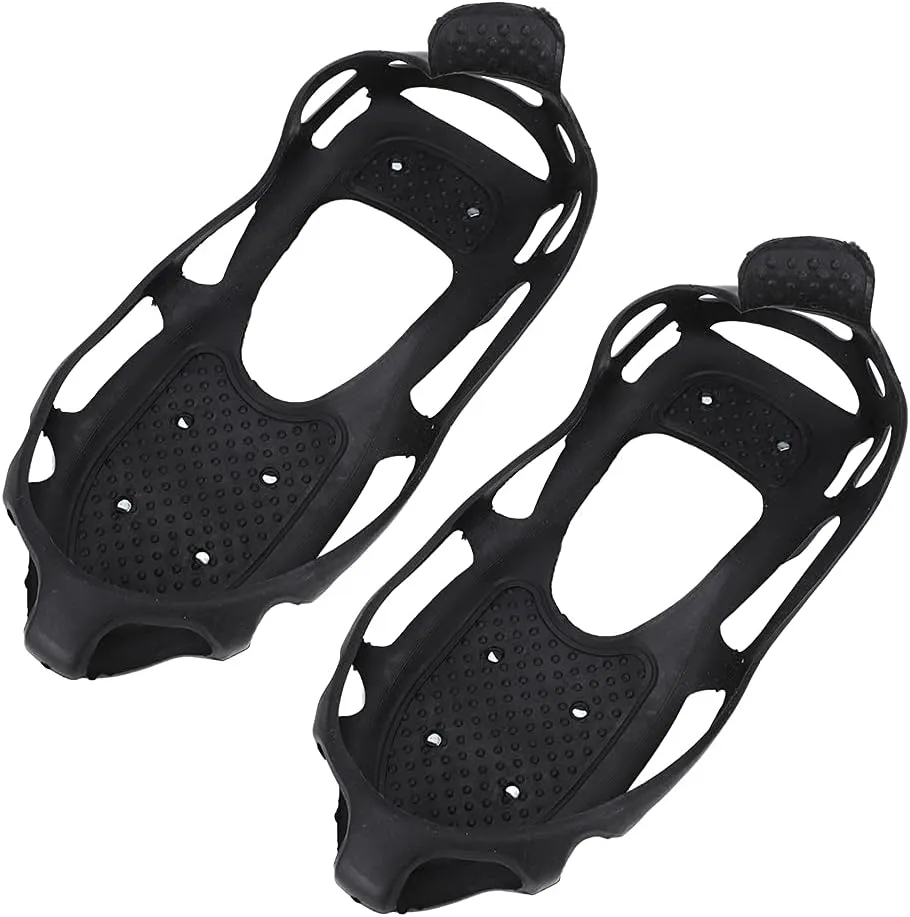 P Universal 24 Teeth Slip Ice Cleat Shoe Grips Spikes Cleats Crampons for Hiking ClimbingL:39-42 Slip SpikesSki Shoe CoverCramponsNon Slip SpikesShoe G Spike with Nonslip Ski (XL:43-45)