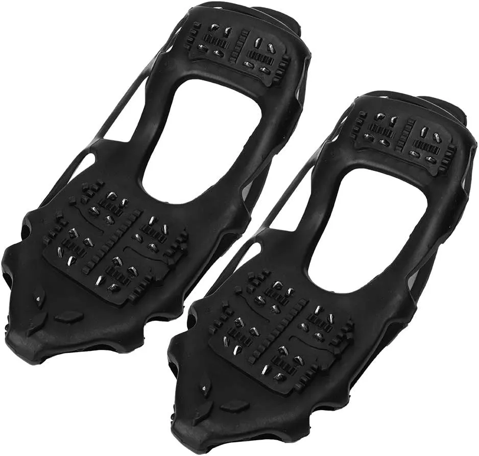 P Universal 24 Teeth Slip Ice Cleat Shoe Grips Spikes Cleats Crampons for Hiking ClimbingL:39-42 Slip SpikesSki Shoe CoverCramponsNon Slip SpikesShoe G Spike with Nonslip Ski (XL:43-45)