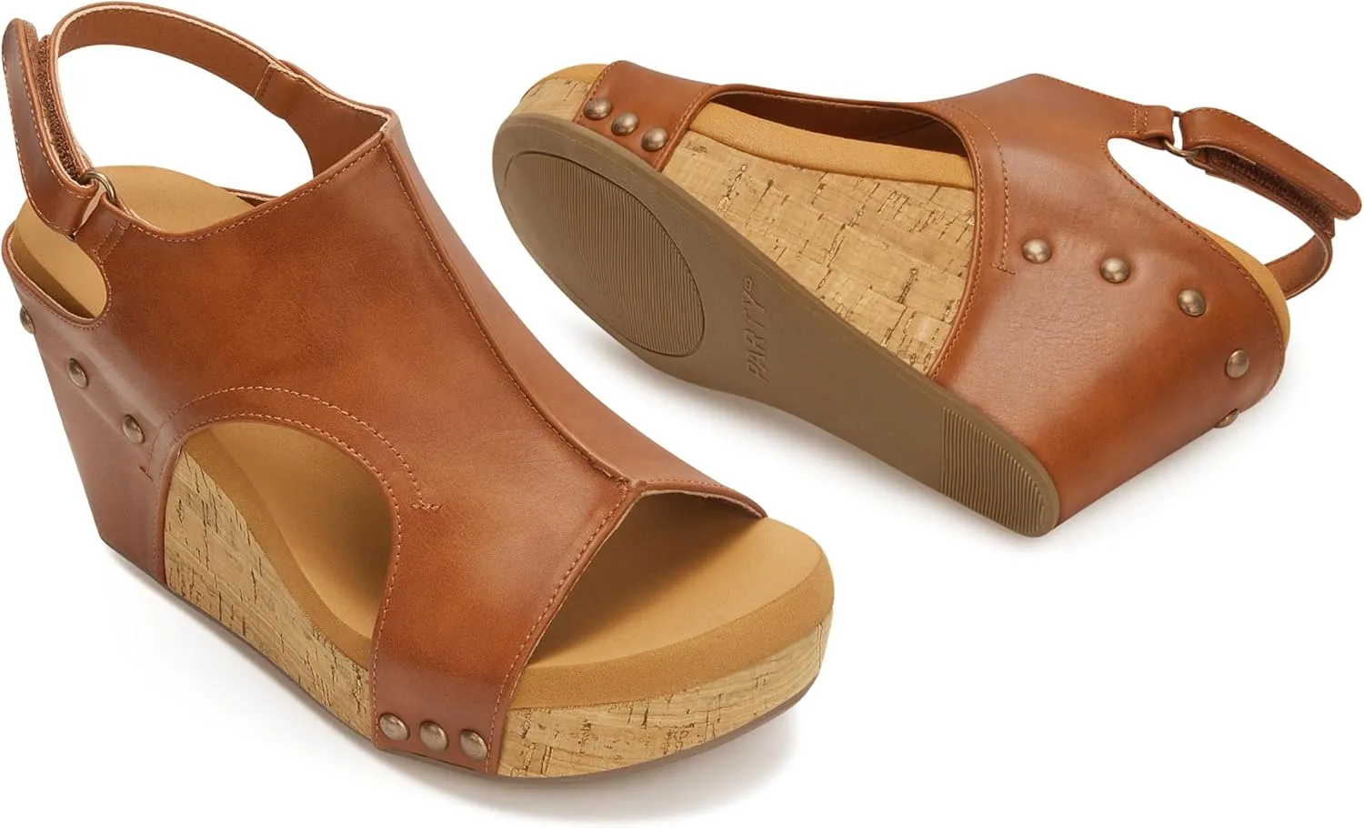 PARTY Womens Wedge Sandals With Strap for Dressy Ladies Sandals Casual 3 Inch Wedge