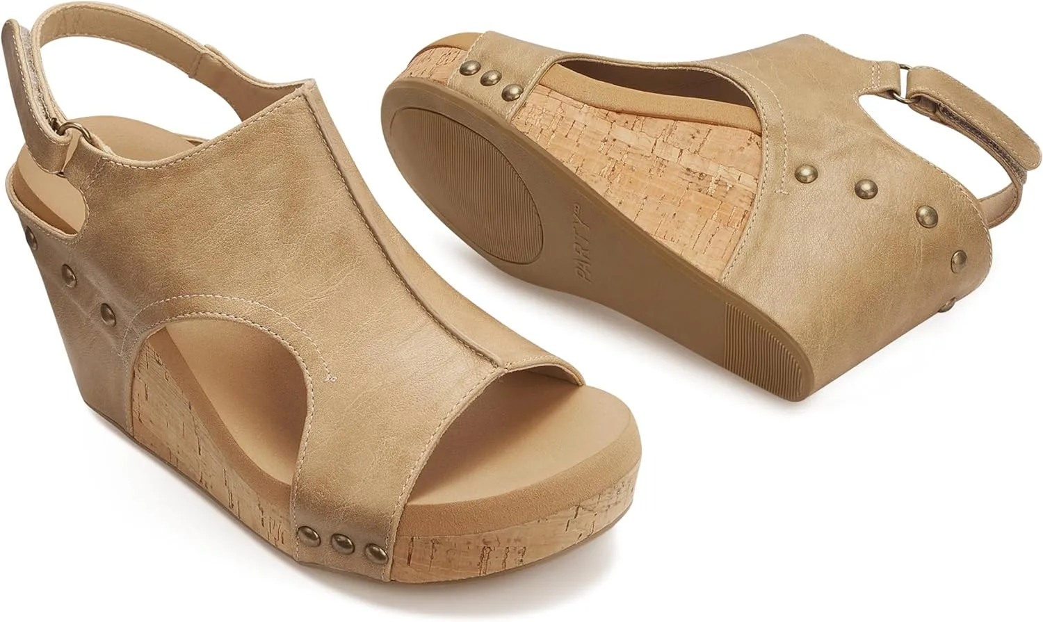 PARTY Womens Wedge Sandals With Strap for Dressy Ladies Sandals Casual 3 Inch Wedge