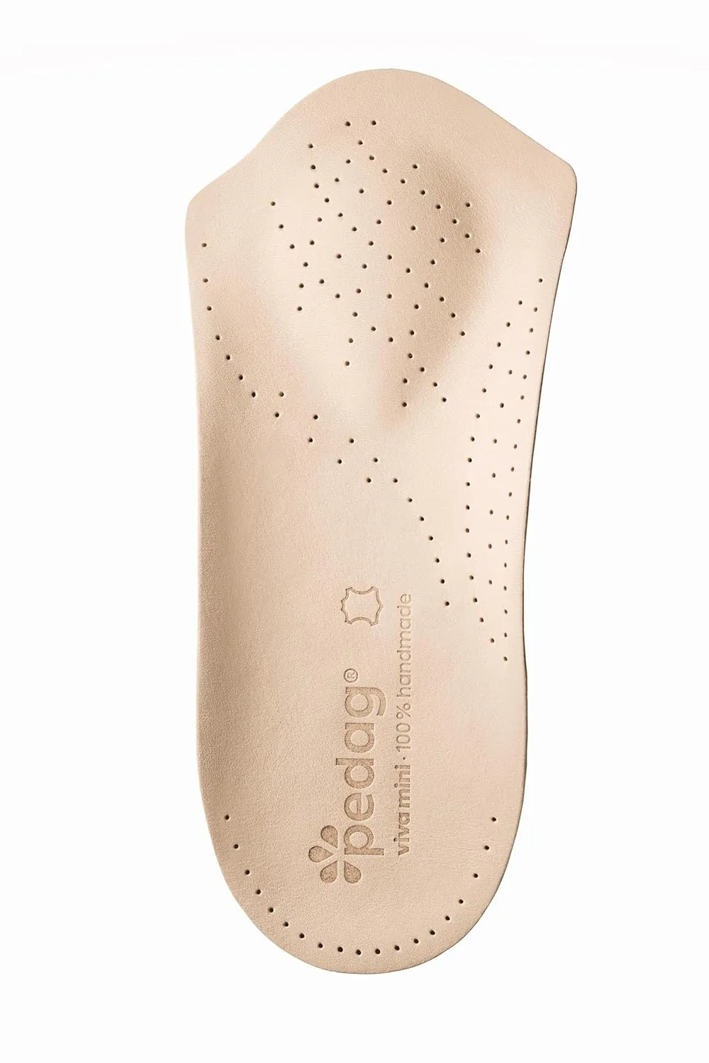 Pedag Viva Mini | 3/4 Leather Arch Support Inserts | Handmade in Germany | Plantar Fasciitis Relief | Heel Cushion | Metatarsal Support Pad | Low Profile Shoe Insoles | Tan | Women US 8/ Men 5/ EU 38