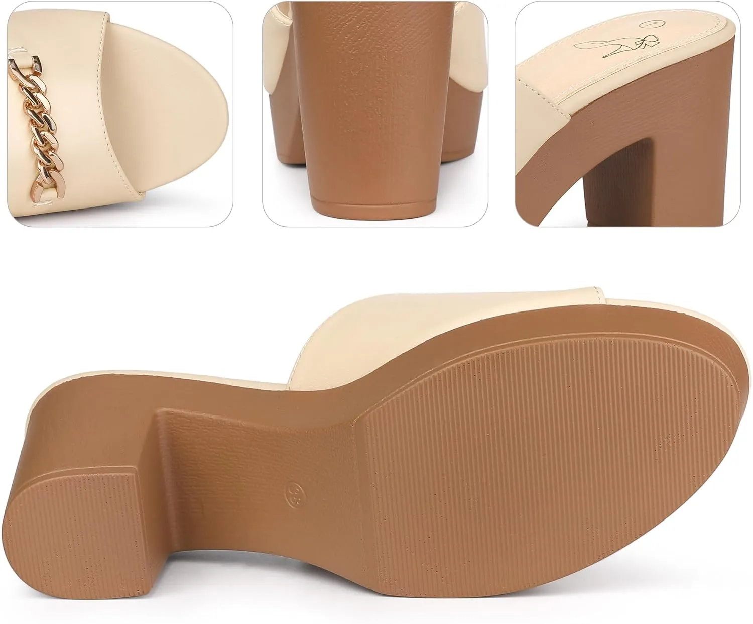 Perphy Open Toe Platform Block Heel Slides Sandals for Women