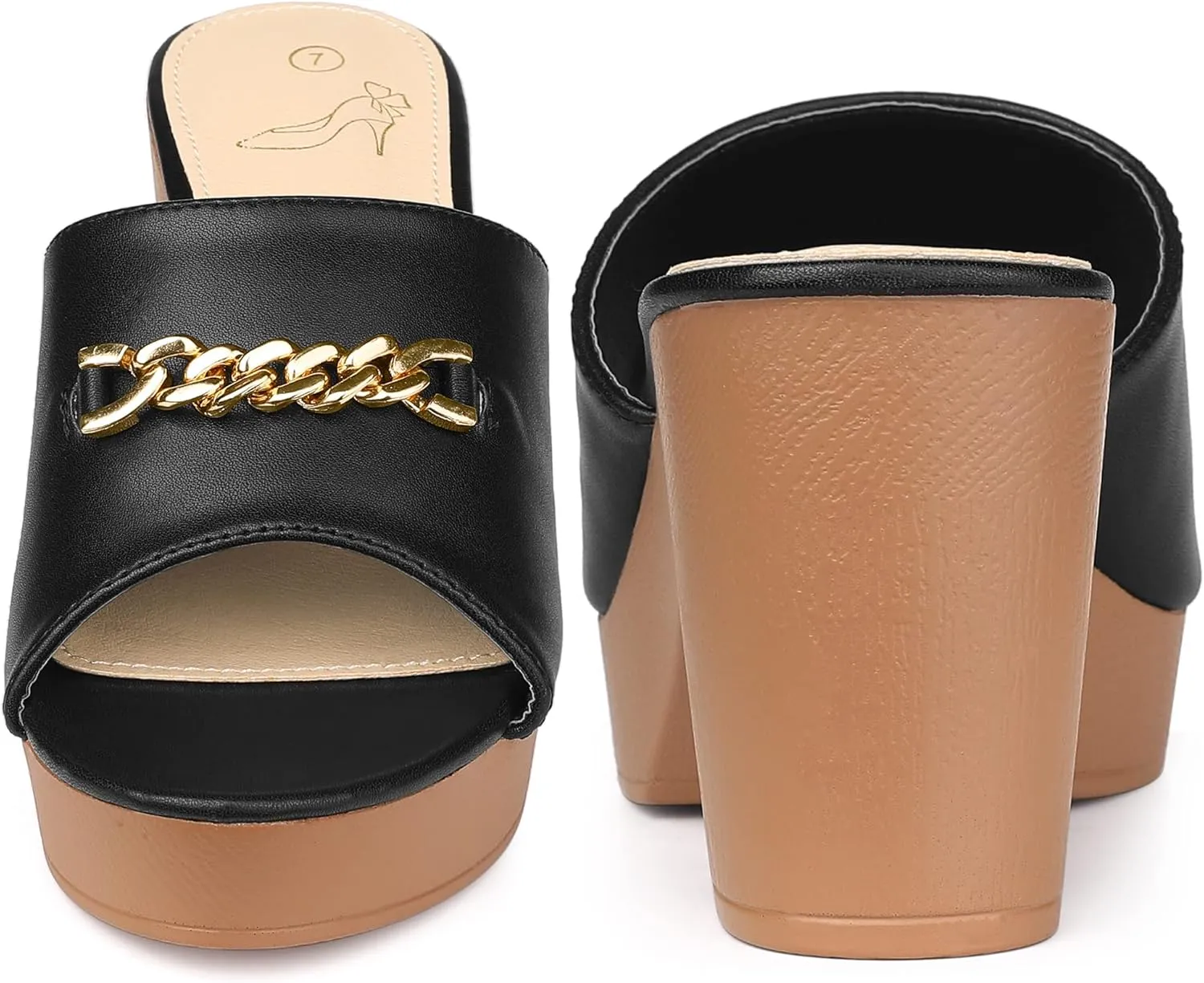 Perphy Open Toe Platform Block Heel Slides Sandals for Women