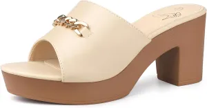Perphy Open Toe Platform Block Heel Slides Sandals for Women