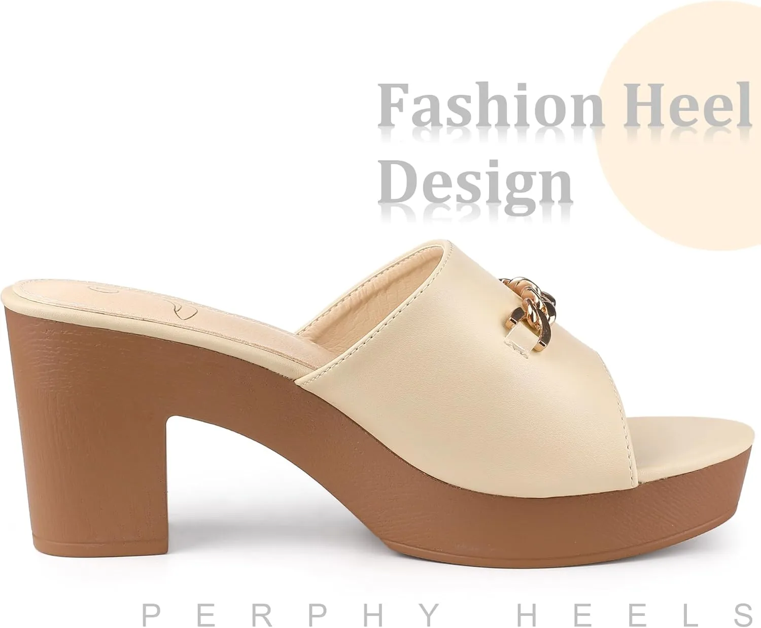Perphy Open Toe Platform Block Heel Slides Sandals for Women