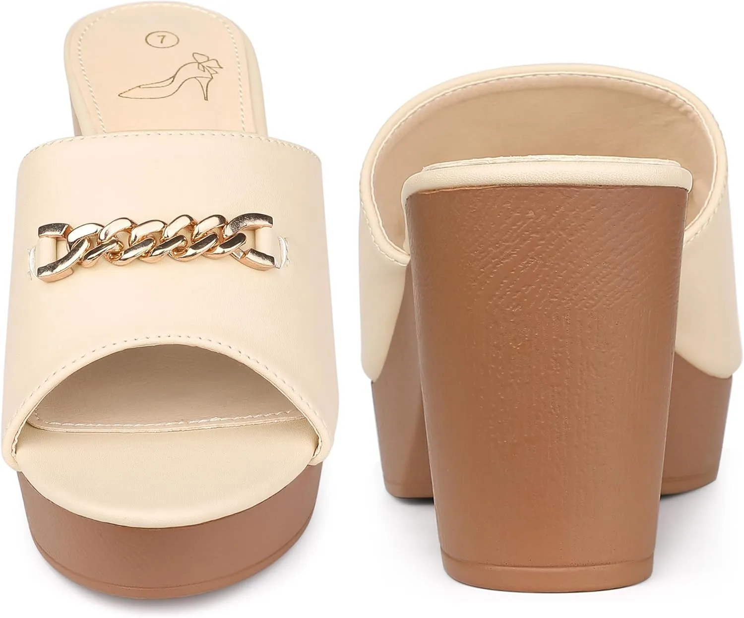 Perphy Open Toe Platform Block Heel Slides Sandals for Women