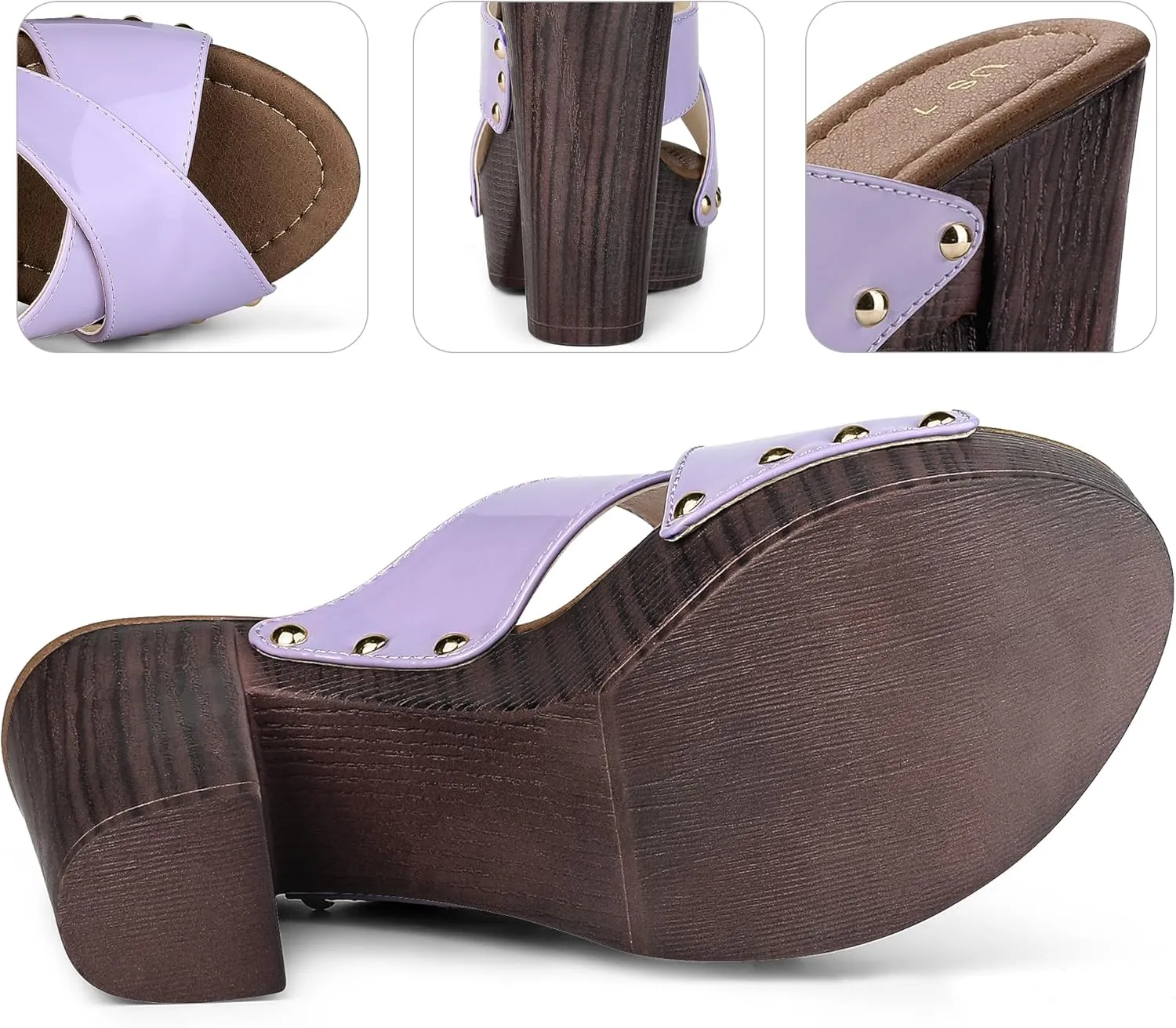 Perphy Platform Crisscross Strap Chunky Heels Sandals for Women