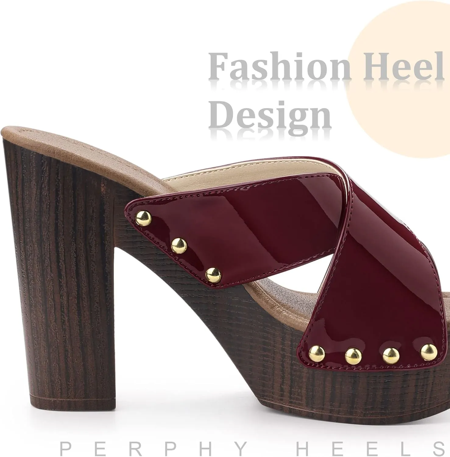 Perphy Platform Crisscross Strap Chunky Heels Sandals for Women
