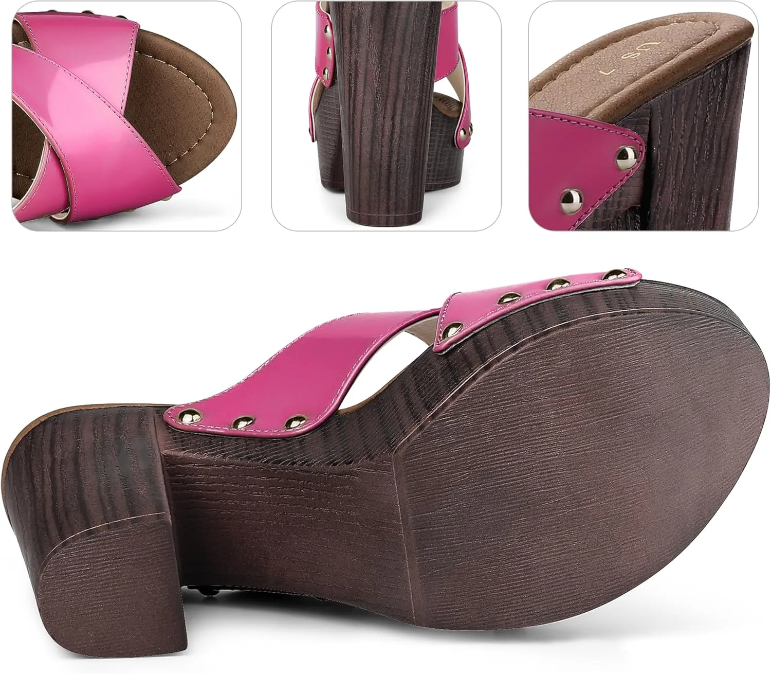 Perphy Platform Crisscross Strap Chunky Heels Sandals for Women