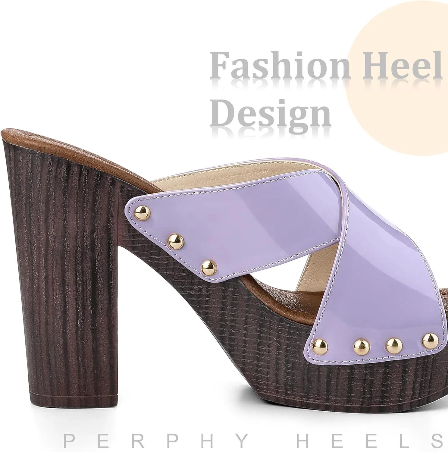 Perphy Platform Crisscross Strap Chunky Heels Sandals for Women