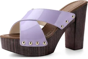 Perphy Platform Crisscross Strap Chunky Heels Sandals for Women