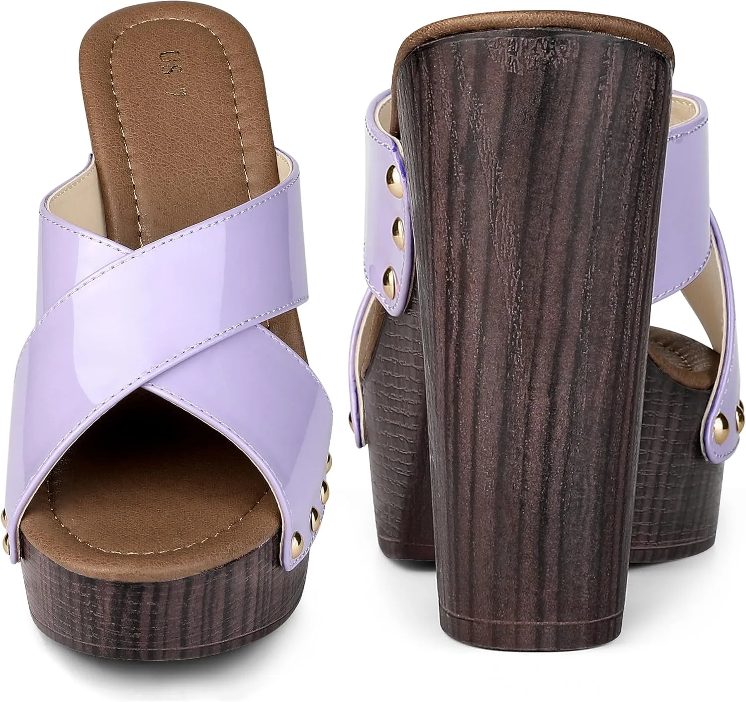Perphy Platform Crisscross Strap Chunky Heels Sandals for Women