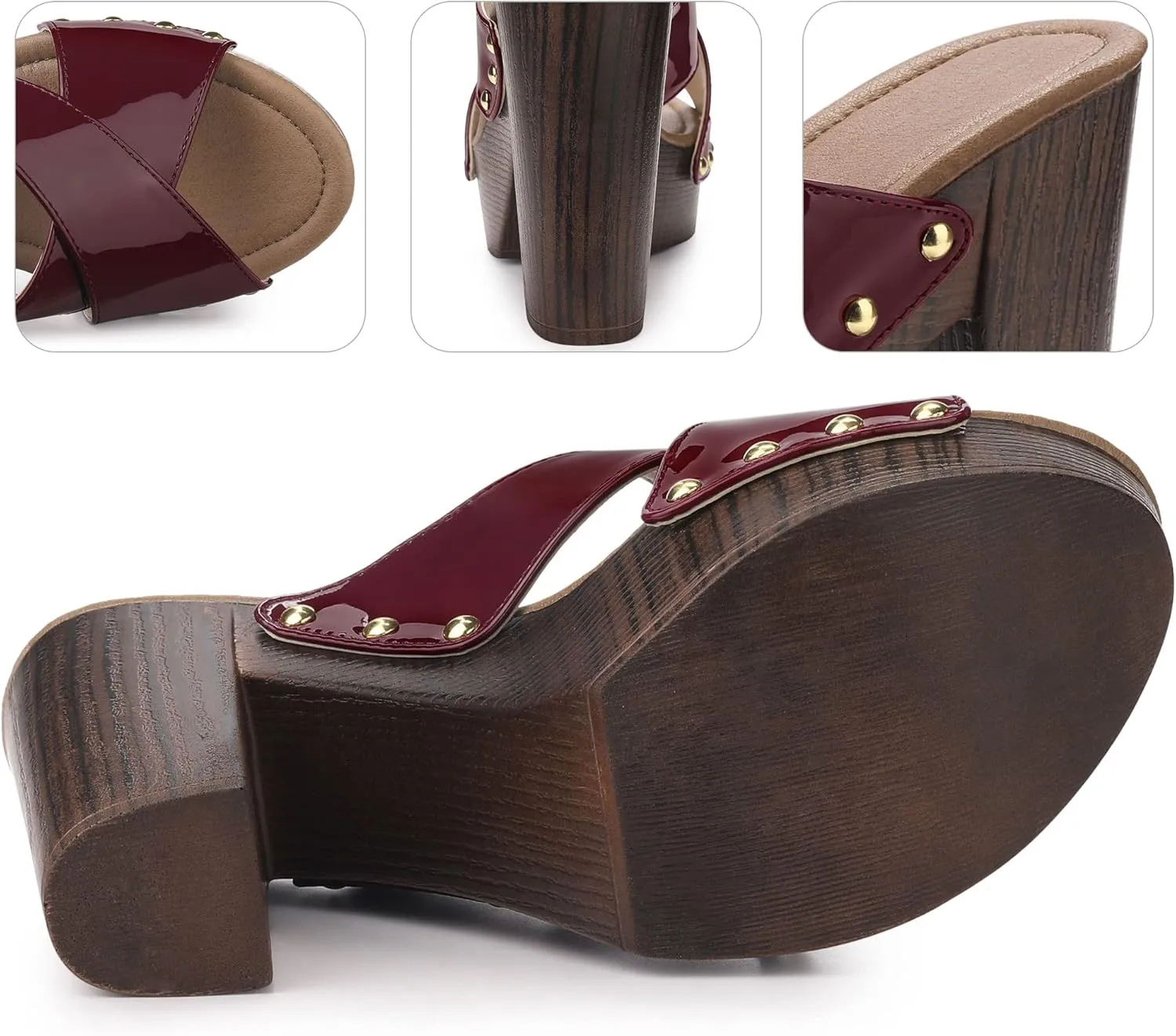 Perphy Platform Crisscross Strap Chunky Heels Sandals for Women