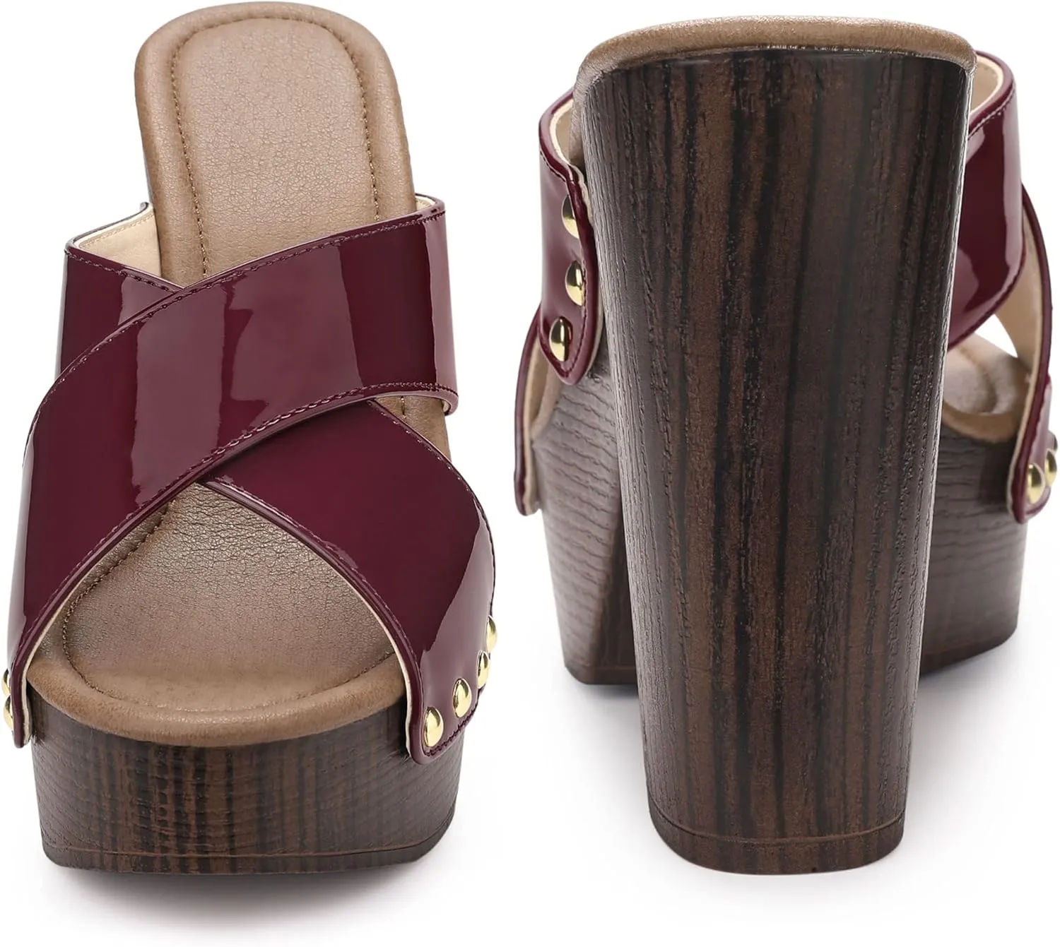 Perphy Platform Crisscross Strap Chunky Heels Sandals for Women