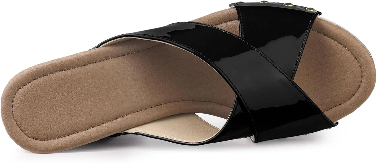 Perphy Platform Crisscross Strap Chunky Heels Sandals for Women