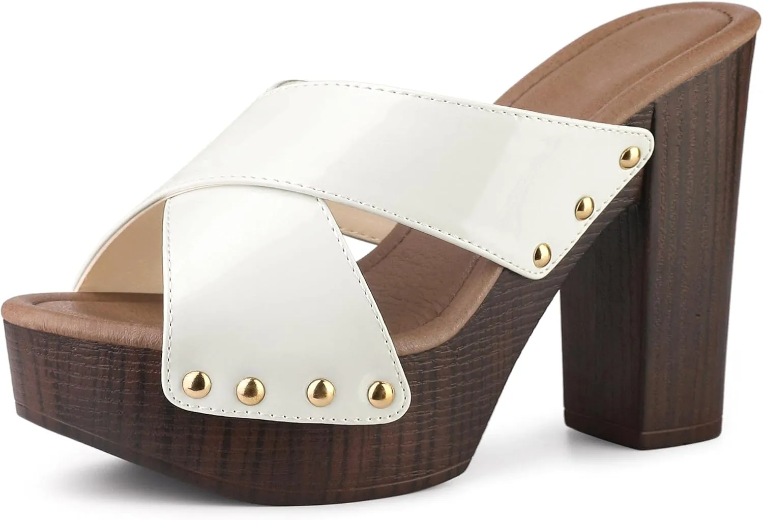 Perphy Platform Crisscross Strap Chunky Heels Sandals for Women