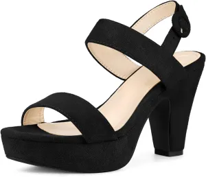 Perphy Platform Slingback Block Heeled Sandals for Women