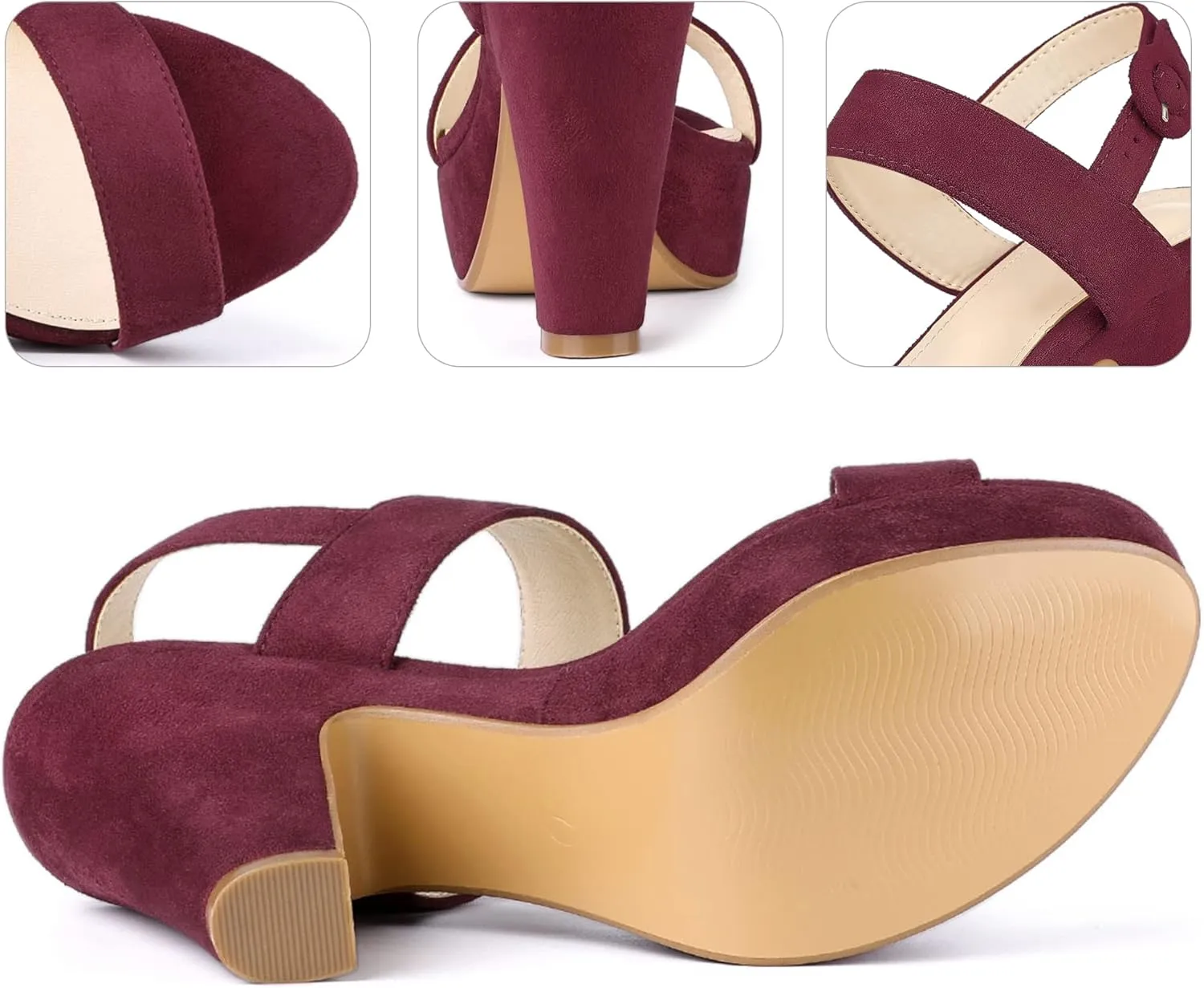 Perphy Platform Slingback Block Heeled Sandals for Women