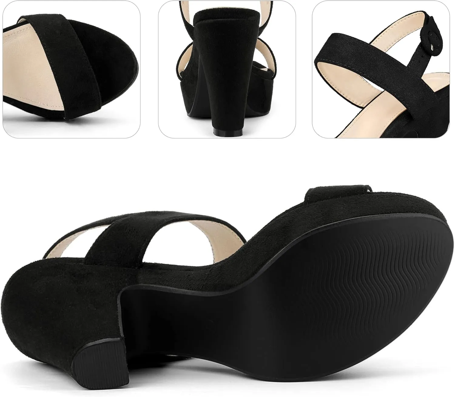 Perphy Platform Slingback Block Heeled Sandals for Women