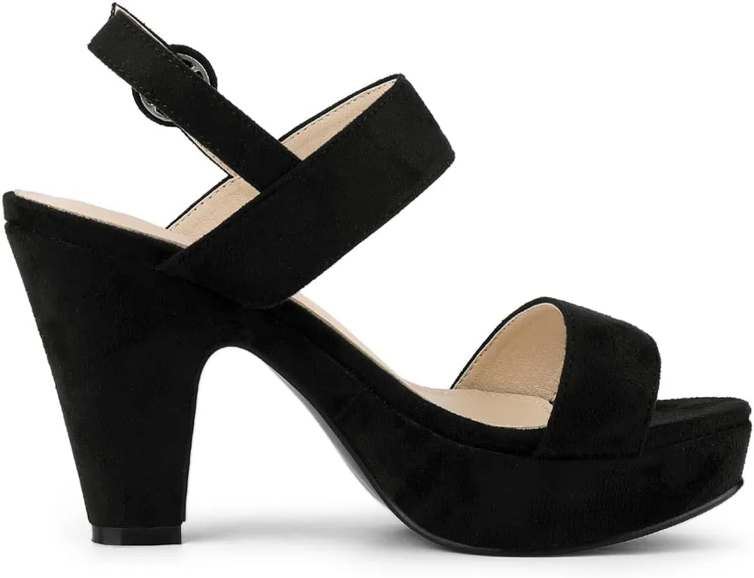 Perphy Platform Slingback Block Heeled Sandals for Women