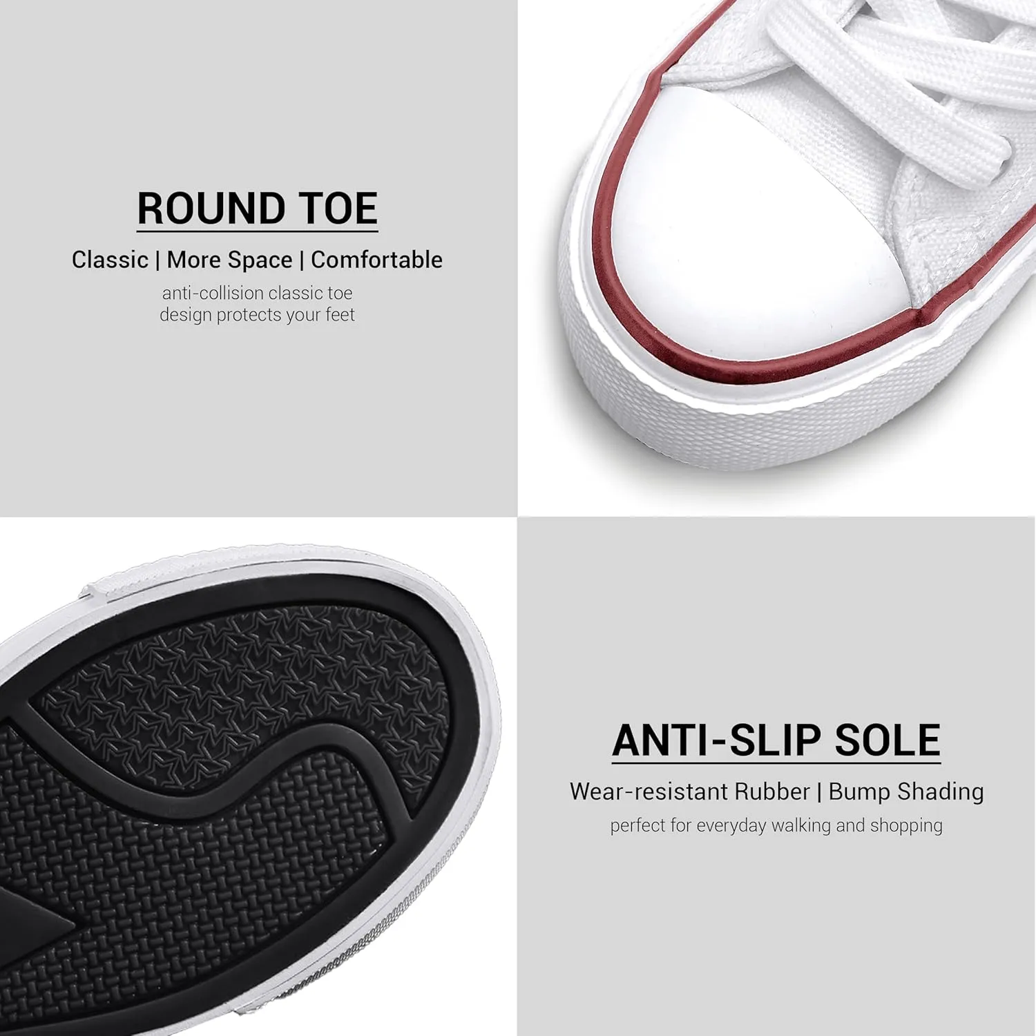 Platform Sneakers for Women 2 Inches Height Boost Hidden Wedge Sneakers, Height Increase Canvas Heel Sneakers Fashion White Sneakers for Women and Girls