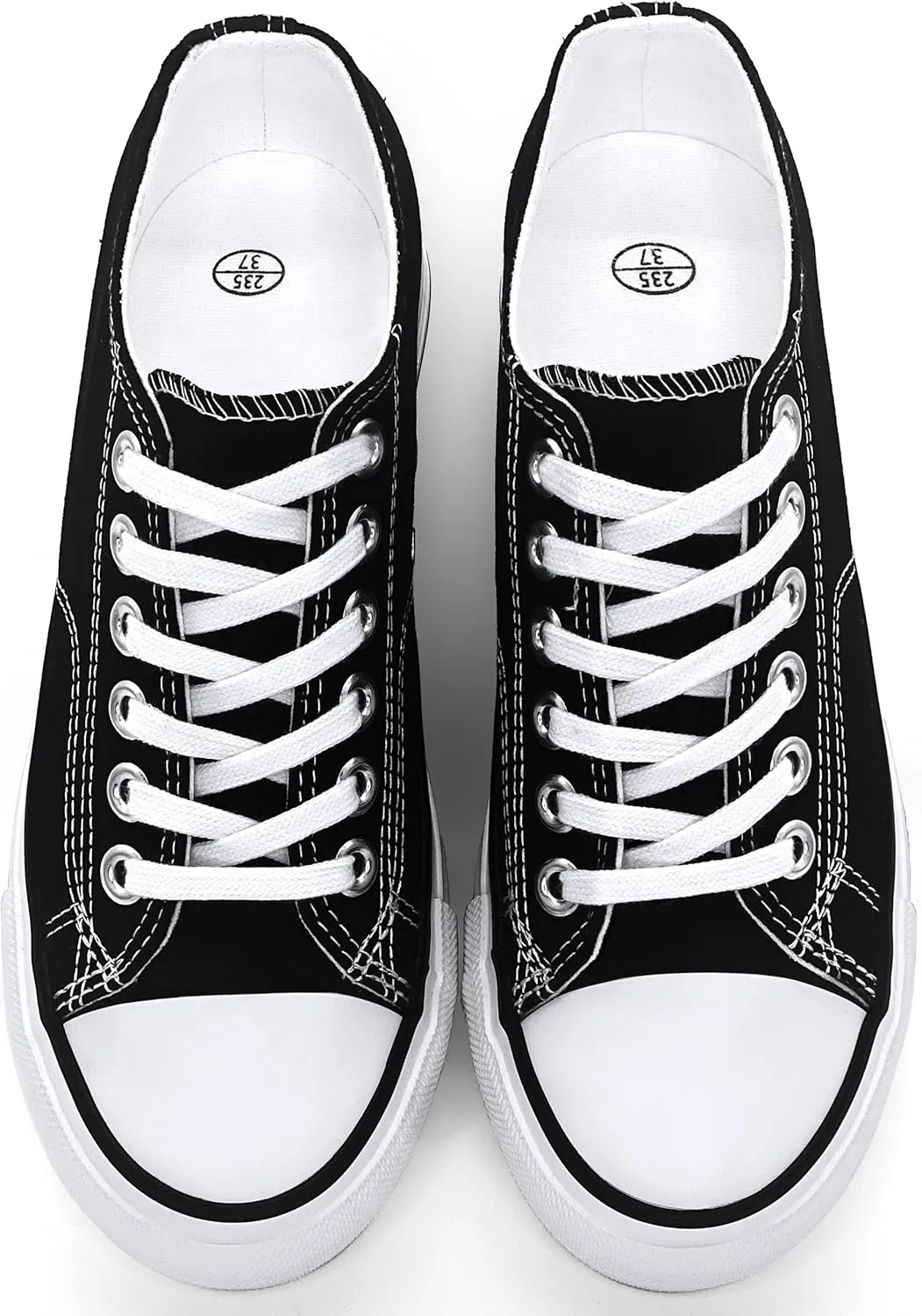Platform Sneakers for Women 2 Inches Height Boost Hidden Wedge Sneakers, Height Increase Canvas Heel Sneakers Fashion White Sneakers for Women and Girls
